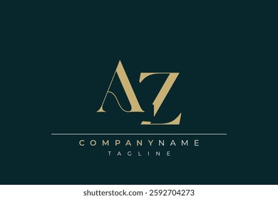 Elegant Monogram with Sophisticated Typography Design Featuring AZ with Sophisticated Typography