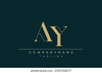 Elegant Monogram with Sophisticated Typography Design Featuring AY with Sophisticated Typography