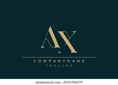 Elegant Monogram with Sophisticated Typography Design Featuring AX with Sophisticated Typography