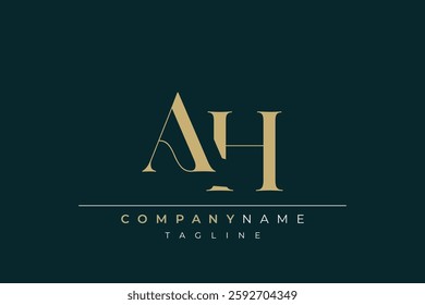 Elegant Monogram with Sophisticated Typography Design Featuring AH with Sophisticated Typography