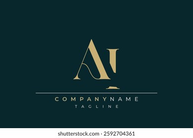 Elegant Monogram with Sophisticated Typography Design Featuring AI with Sophisticated Typography