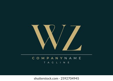 Elegant Monogram with Sophisticated Typography Design Featuring WZ with Sophisticated Typography