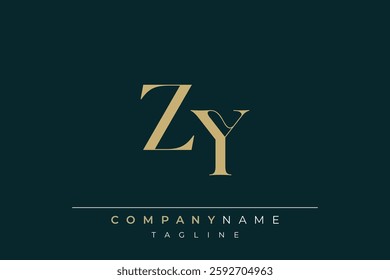 Elegant Monogram with Sophisticated Typography Design Featuring ZY with Sophisticated Typography