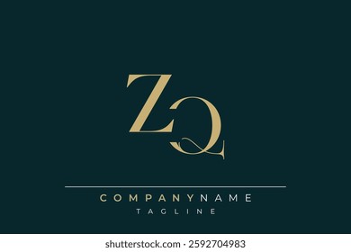 Elegant Monogram with Sophisticated Typography Design Featuring ZQ with Sophisticated Typography