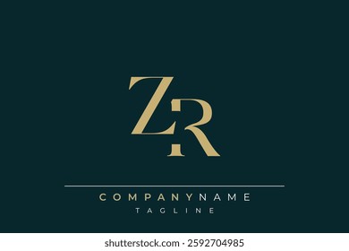 Elegant Monogram with Sophisticated Typography Design Featuring ZR with Sophisticated Typography