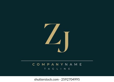 Elegant Monogram with Sophisticated Typography Design Featuring ZJ with Sophisticated Typography