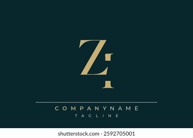 Elegant Monogram with Sophisticated Typography Design Featuring ZI with Sophisticated Typography