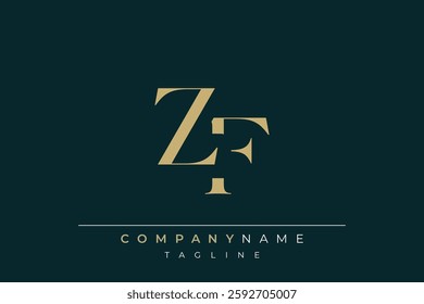 Elegant Monogram with Sophisticated Typography Design Featuring ZF with Sophisticated Typography