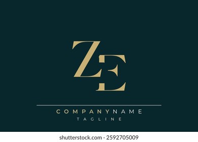 Elegant Monogram with Sophisticated Typography Design Featuring ZE with Sophisticated Typography
