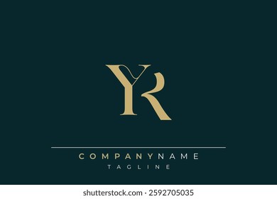 Elegant Monogram with Sophisticated Typography Design Featuring YR with Sophisticated Typography