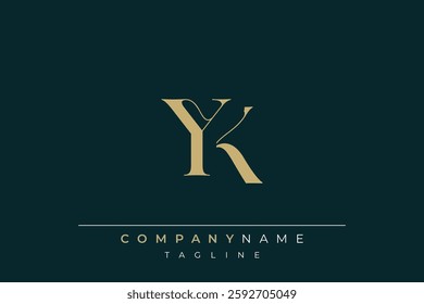 Elegant Monogram with Sophisticated Typography Design Featuring YK with Sophisticated Typography