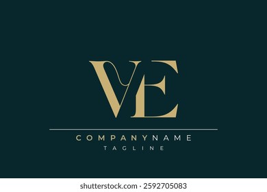 Elegant Monogram with Sophisticated Typography Design Featuring VE with Sophisticated Typography