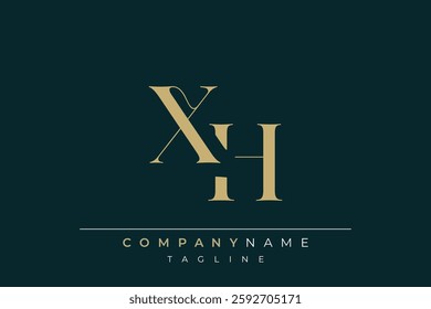 Elegant Monogram with Sophisticated Typography Design Featuring XH with Sophisticated Typography