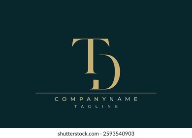 Elegant Monogram with Sophisticated Typography Design Featuring TD with Sophisticated Typography