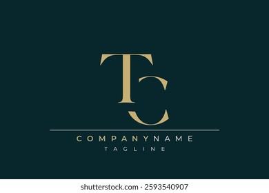 Elegant Monogram with Sophisticated Typography Design Featuring TC with Sophisticated Typography