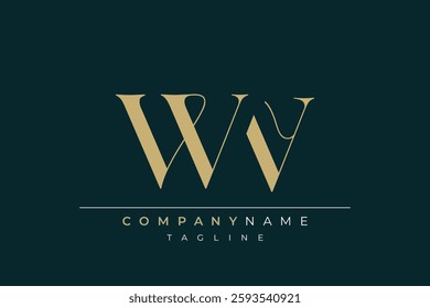 Elegant Monogram with Sophisticated Typography Design Featuring WV with Sophisticated Typography