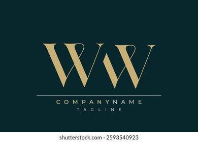 Elegant Monogram with Sophisticated Typography Design Featuring WW with Sophisticated Typography
