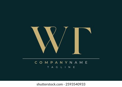 Elegant Monogram with Sophisticated Typography Design Featuring WT with Sophisticated Typography
