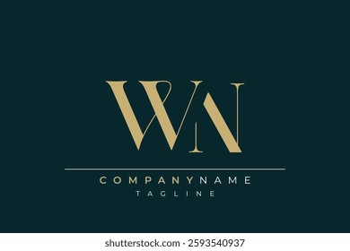 Elegant Monogram with Sophisticated Typography Design Featuring WN with Sophisticated Typography