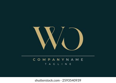 Elegant Monogram with Sophisticated Typography Design Featuring WO with Sophisticated Typography