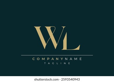 Elegant Monogram with Sophisticated Typography Design Featuring WL with Sophisticated Typography