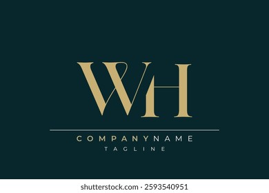 Elegant Monogram with Sophisticated Typography Design Featuring WH with Sophisticated Typography