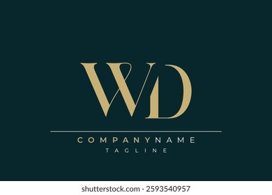 Elegant Monogram with Sophisticated Typography Design Featuring WD with Sophisticated Typography