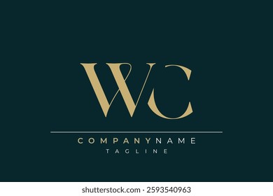 Elegant Monogram with Sophisticated Typography Design Featuring WC with Sophisticated Typography