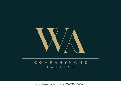 Elegant Monogram with Sophisticated Typography Design Featuring WA with Sophisticated Typography