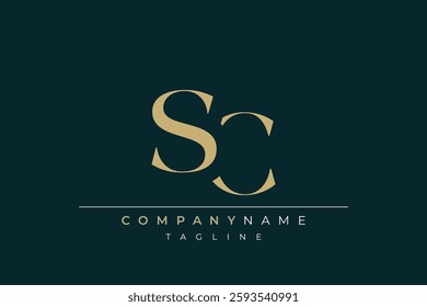 Elegant Monogram with Sophisticated Typography Design Featuring SC with Sophisticated Typography