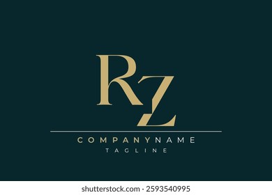 Elegant Monogram with Sophisticated Typography Design Featuring RZ with Sophisticated Typography