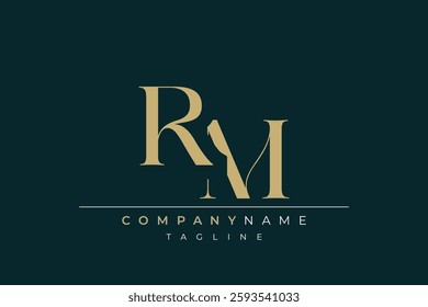 Elegant Monogram with Sophisticated Typography Design Featuring RM with Sophisticated Typography