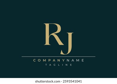 Elegant Monogram with Sophisticated Typography Design Featuring RJ with Sophisticated Typography
