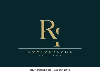 Elegant Monogram with Sophisticated Typography Design Featuring RI with Sophisticated Typography