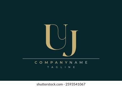 Elegant Monogram with Sophisticated Typography Design Featuring UJ with Sophisticated Typography
