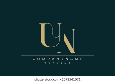 Elegant Monogram with Sophisticated Typography Design Featuring UN with Sophisticated Typography