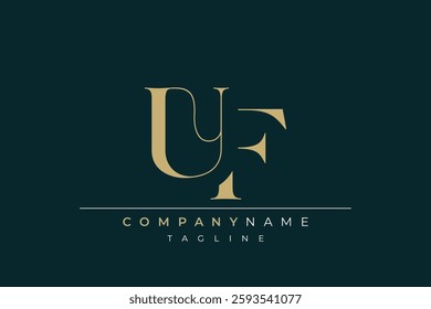 Elegant Monogram with Sophisticated Typography Design Featuring UF with Sophisticated Typography