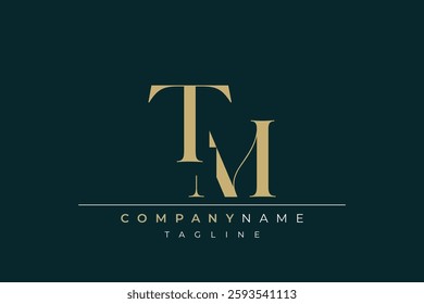 Elegant Monogram with Sophisticated Typography Design Featuring TM with Sophisticated Typography