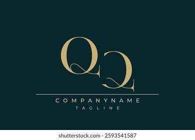 Elegant Monogram with Sophisticated Typography Design Featuring QQ with Sophisticated Typography