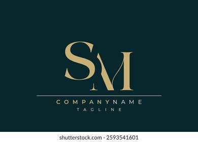 Elegant Monogram with Sophisticated Typography Design Featuring SM with Sophisticated Typography