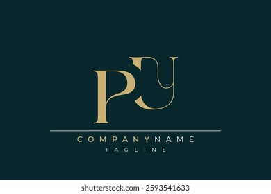 Elegant Monogram with Sophisticated Typography Design Featuring PU with Sophisticated Typography