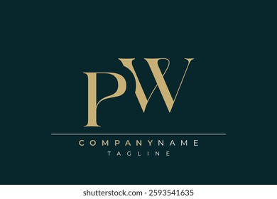 Elegant Monogram with Sophisticated Typography Design Featuring PW with Sophisticated Typography
