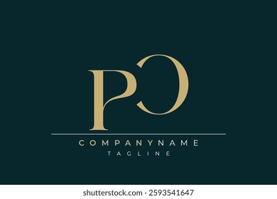 Elegant Monogram with Sophisticated Typography Design Featuring PO with Sophisticated Typography
