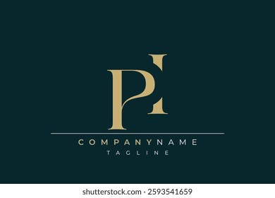 Elegant Monogram with Sophisticated Typography Design Featuring PI with Sophisticated Typography