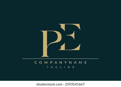 Elegant Monogram with Sophisticated Typography Design Featuring PE with Sophisticated Typography