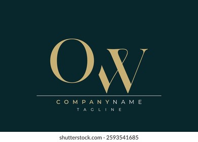 Elegant Monogram with Sophisticated Typography Design Featuring OW with Sophisticated Typography