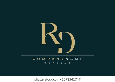 Elegant Monogram with Sophisticated Typography Design Featuring RD with Sophisticated Typography