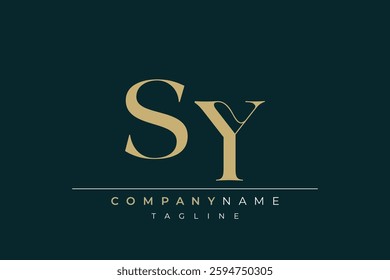 Elegant Monogram with Sophisticated Typography Design Featuring SY with Sophisticated Typography