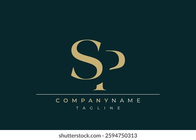 Elegant Monogram with Sophisticated Typography Design Featuring SP with Sophisticated Typography