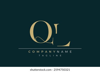 Elegant Monogram with Sophisticated Typography Design Featuring QL with Sophisticated Typography